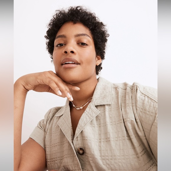 🚫SOLD NWT Maxwell Seersucker Camp Romper Sage Green - Picture 6 of 6